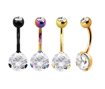 Banánek s Krystalem Cubic Zlatá 10mm